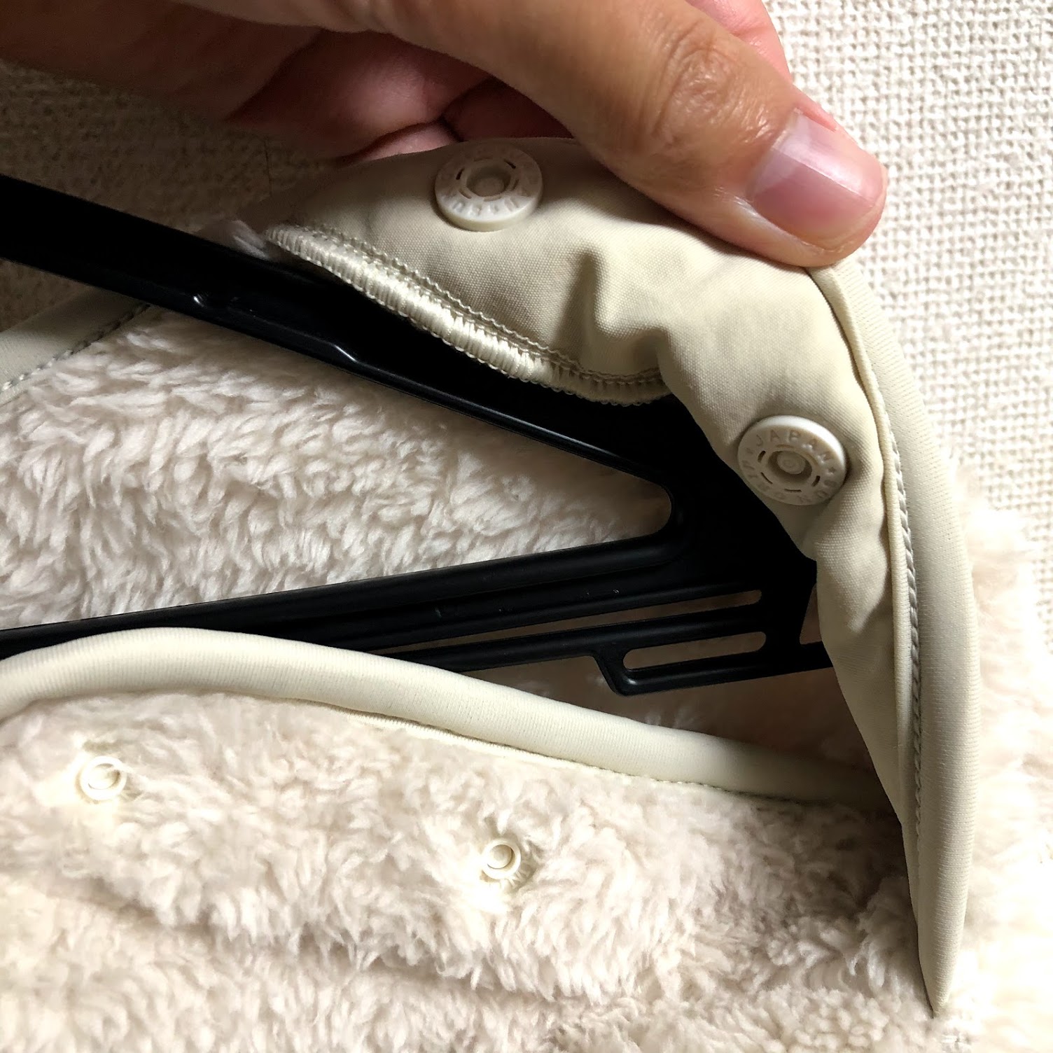 フリースプルオーバー スナップボタン着脱