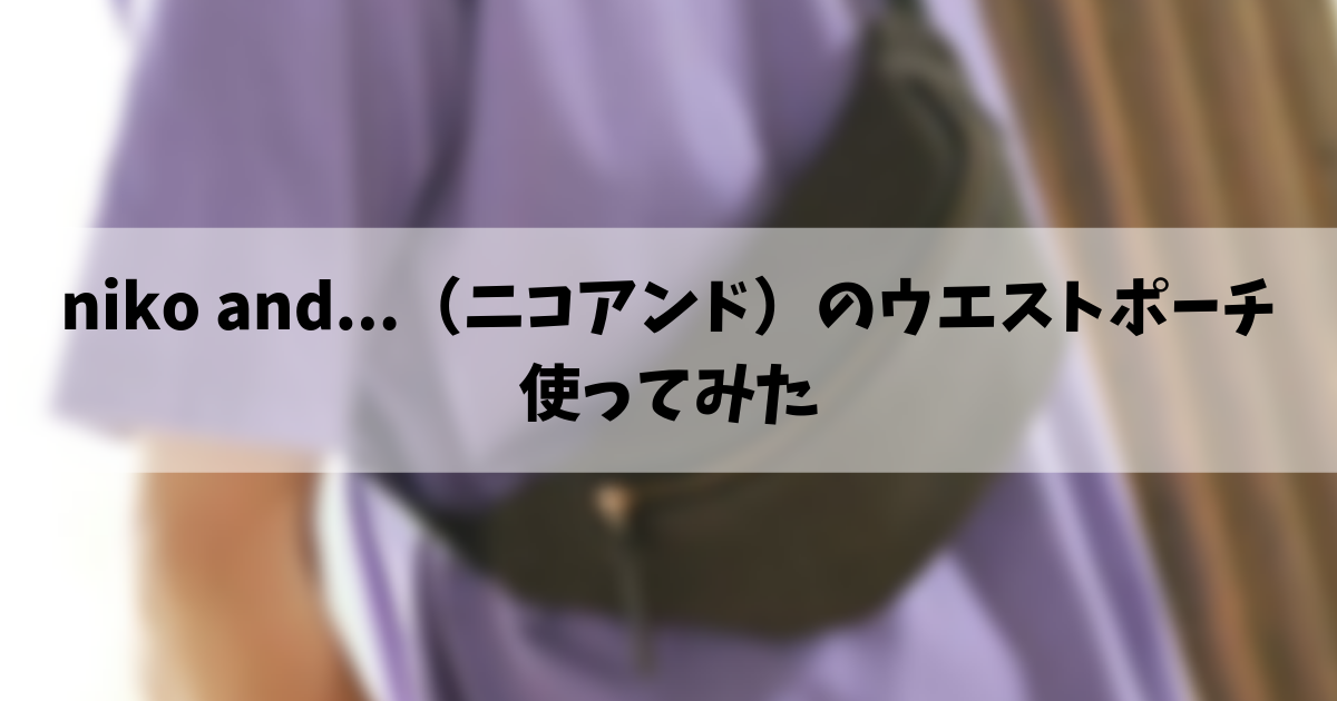 Niko And ニコアンド のウエストポーチを使った感想 口コミ 旅 たびプラス